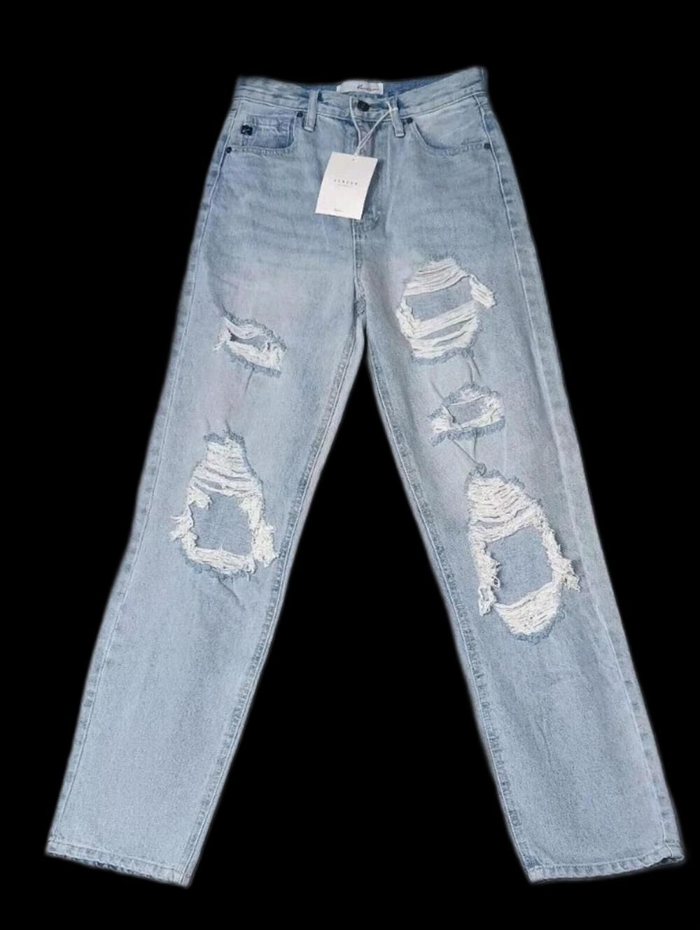 NWT! Kancan Distressed Jeans Womens Size 5/26 Light Blue 5 Pocket